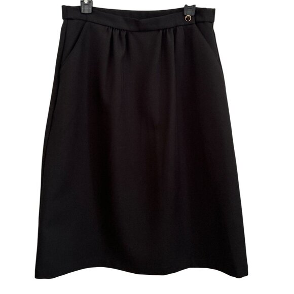 Vintage Cape Cod Match-Mates Black A-Line Skirt Size 14 Made In USA Button Top - Picture 1 of 7